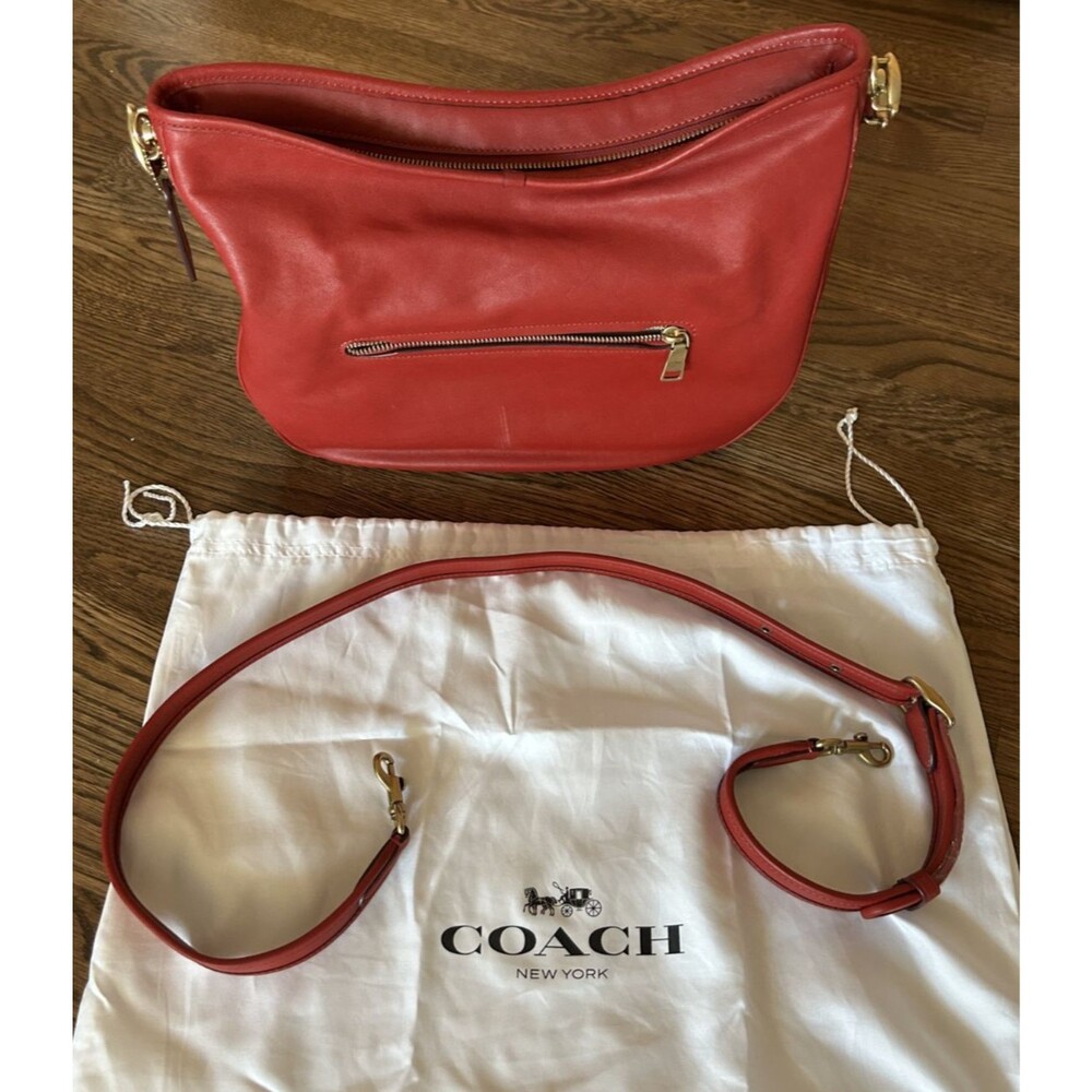 Coach Brick Red Leather Soft Tabby Hobo Style Bag Large C6340 w/ Shoulder Strap